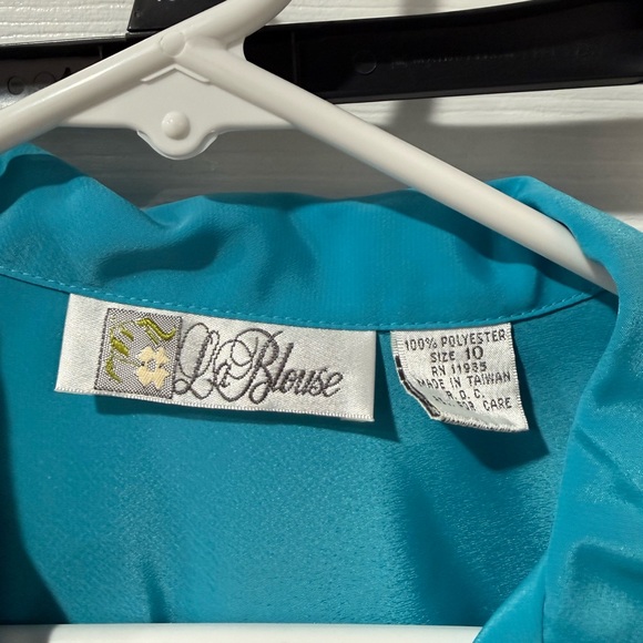 Vintage La Blouse Teal Button-Down Blouse - Picture 3 of 5